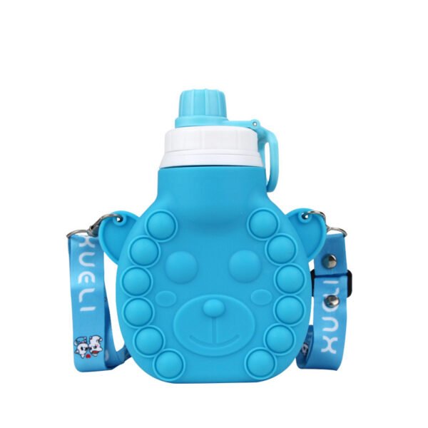 Embossed Silicone Water Bottle Blue