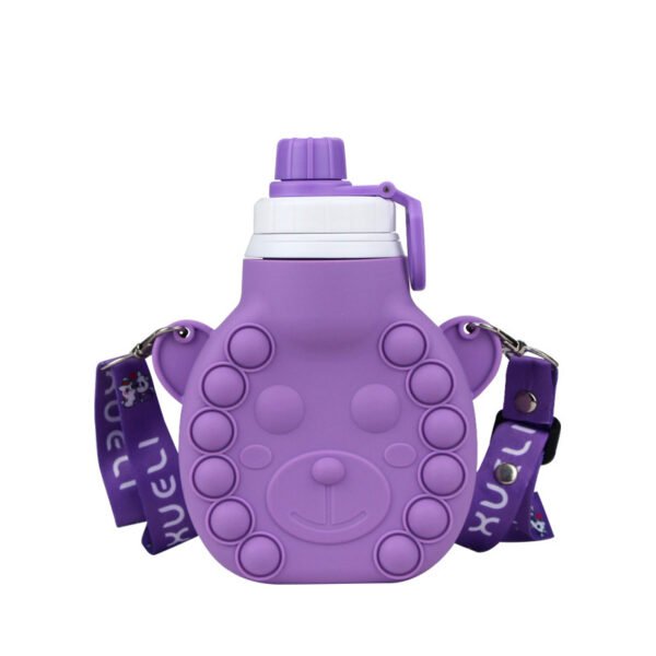 Embossed Silicone Water Bottle Purple