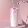 Floral Insulated Travel Tumbler Pink