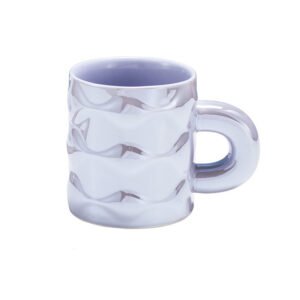 Glossy Textured Ceramic Mug Purple