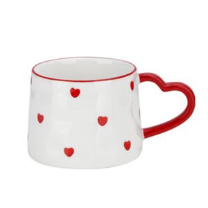 Red Heart Embossed Ceramic Mug