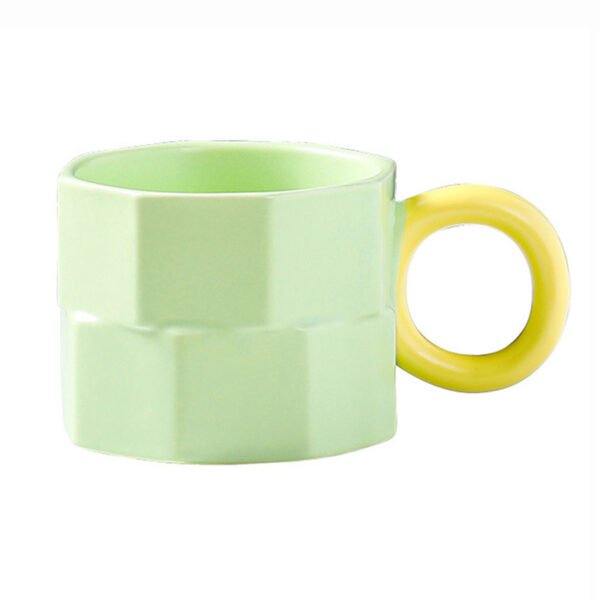 Irregular Colorblock Ceramic Mug Pastel Green