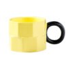 Irregular Colorblock Ceramic Mug Yellow