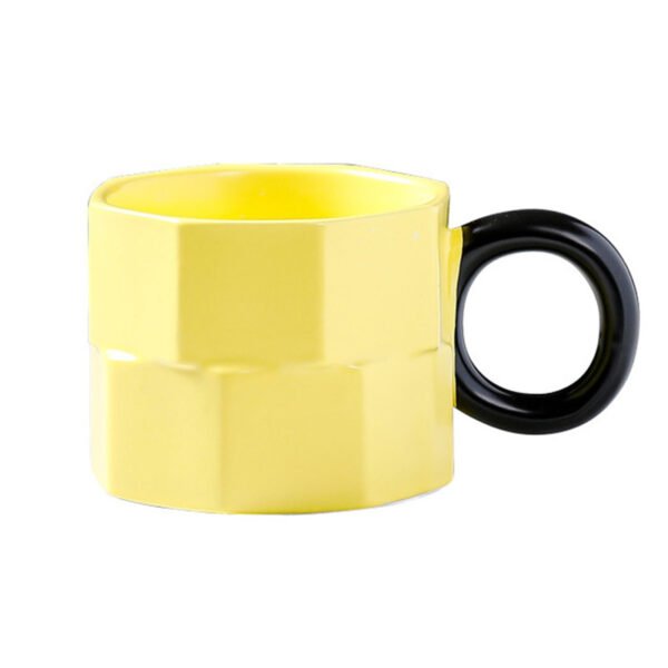 Irregular Colorblock Ceramic Mug Yellow