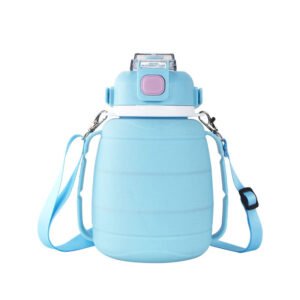 Large Capacity Silicone Water Bottle Baby Blue