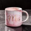 Marble style ceramic mug Pink