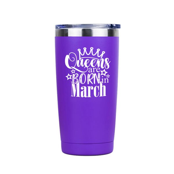 Quees Are Born In March Tumbler Purple