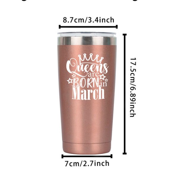 Quees Are Born In March Tumbler Size
