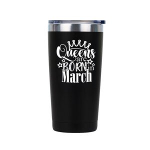 Quees Are Born In March Tumbler Black