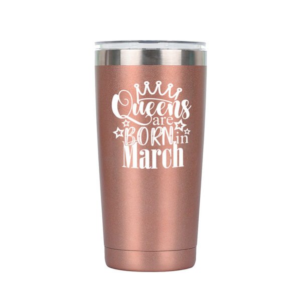 Quees Are Born In March Tumbler Rose Gold