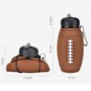 Rugby Style Straw Lid Silicone Water Bottle Size