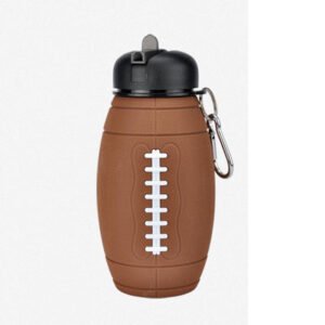 Straw Lid Silicone Rugby Water Bottle