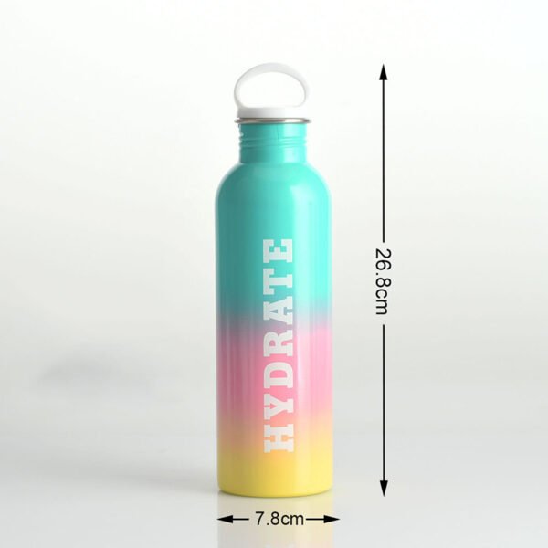 Slogan Print Water Bottle With Pom Pom Accent Size