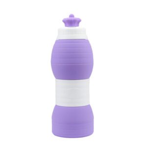 Spout Lid Silicone Water Bottle Purple