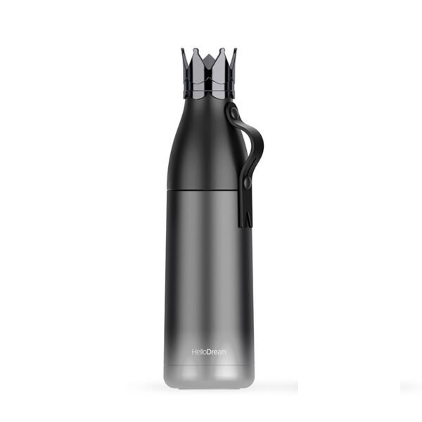 Stainless Crown Lid Thermal Water Bottle Black