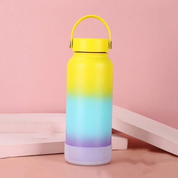 Stainless Steel Colorblock Thermos Water Bottle