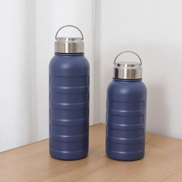 Stainless Steel Textured Thermal Bottle Navy