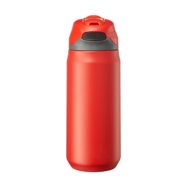 Straw Lid Stainless Steel Water Bottle Red