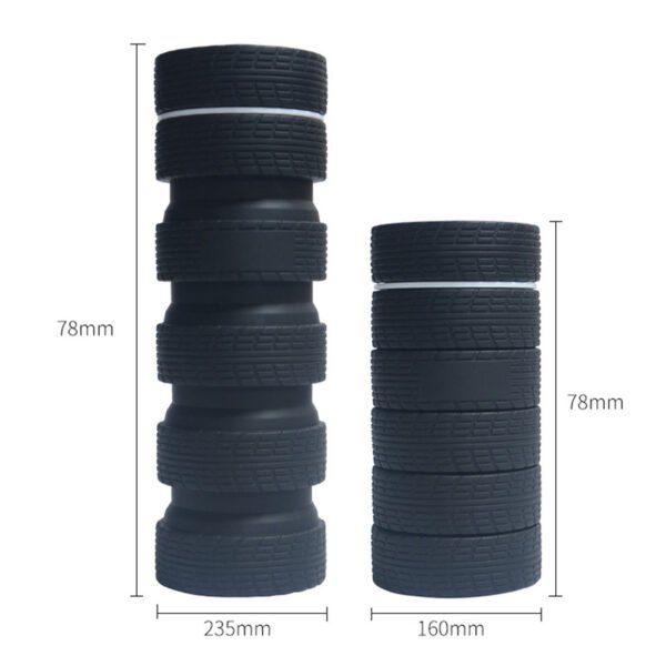 Tire style Silicone Water Bottle Size