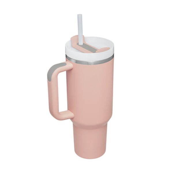Vacuum Insulated Thermal Straw Tumbler Pink