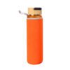 Bamboo Lid Frosted Glass Water Bottle Orange