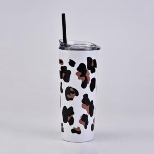 Cow Print Straw Tumbler