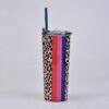 Leopard Print Travel Tumbler With Straw