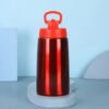 Metallic Straw Lid Water Bottle Red