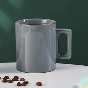 Gray Ceramic Coffee Mug With Handle