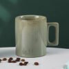 Army Green Ceramic Coffee Mug With Handle