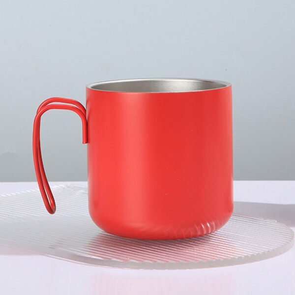 Stainless Steel Wire Handle Coffee Mug Red