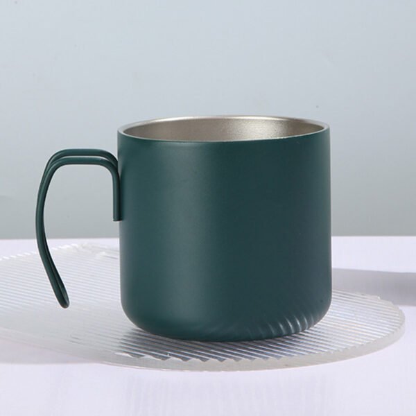 Stainless Steel Wire Handle Coffee Mug Dark Green