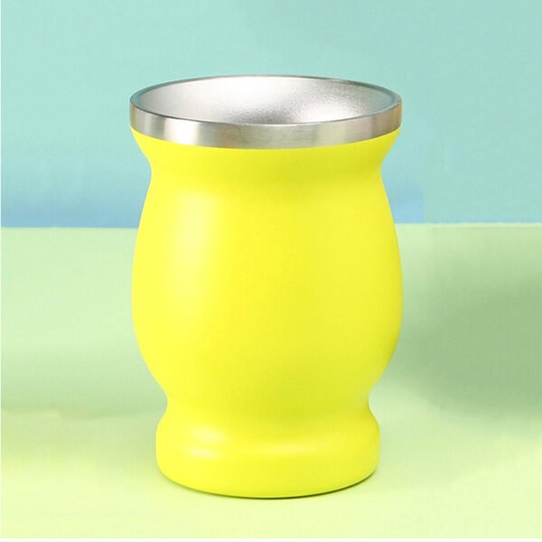 Stainless Yerba Mate Gourd Mug Yellow