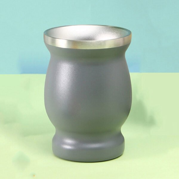 Stainless Yerba Mate Gourd Mug Gray