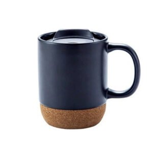 Ceramic Coffee Mug With Cork Base Black