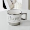 Ceramic Coffee Mug With Letter printed white