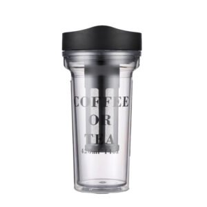 Double-Wall Coffee Tumbler With Tea Infuser Black