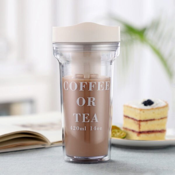 Double-Wall Coffee Tumbler With Tea Infuser White