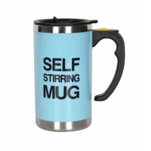 Double-wall Electric Self-Stirring Coffee mug-blue