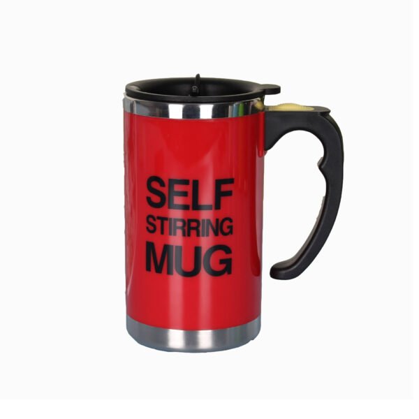 Double-wall Electric Self-Stirring Coffee mug red