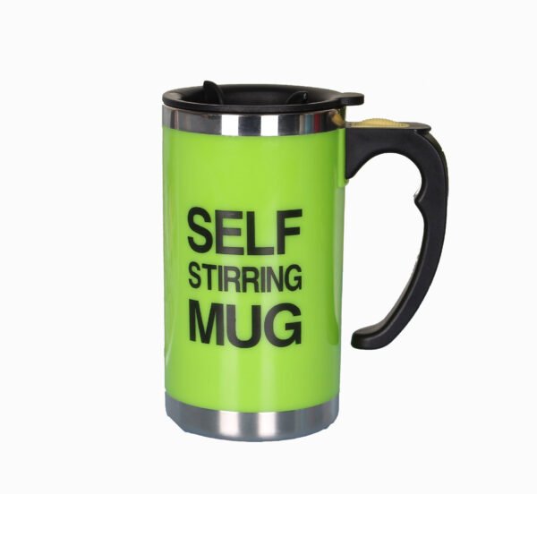 Double-wall Electric Self-Stirring Coffee mug green
