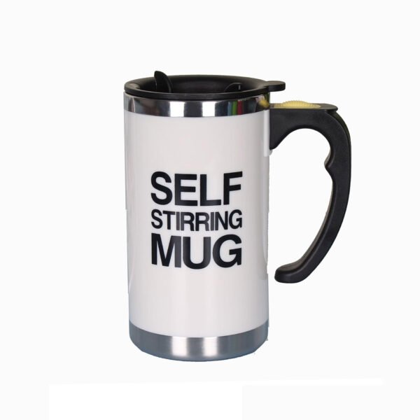 Double-wall Electric Self-Stirring Coffee mug white