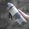 Flip Top Lid Water Bottle With Security Lock Gray 0.5L