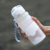 Flip Top Lid Water Bottle With Security Lock White 0.7L