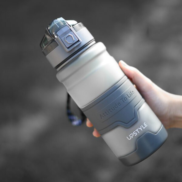Flip Top Lid Water Bottle With Security Lock Gray 0.7L