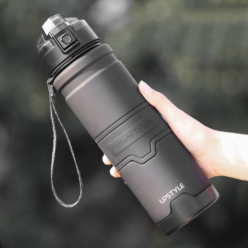 Flip Top Lid Water Bottle With Security Lock Black 1L