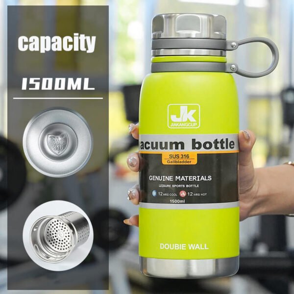 Food-grade Double-wall Vacuum Water Bottle Neon Green