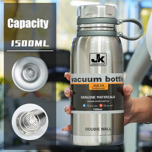 Food-grade Double-wall Vacuum Water Bottle Silver