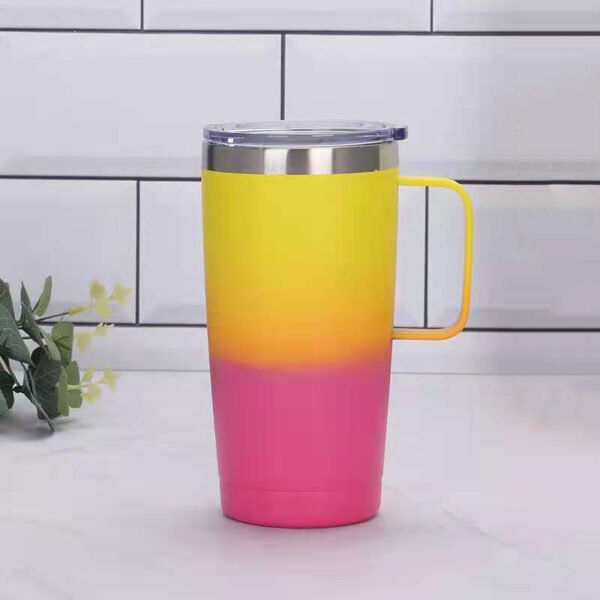 Gradient Double Wall Stainless Steel Water Bottle Yellow 20 oz