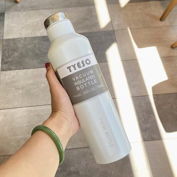 Hexagonal Shape Stainless Steel Water Bottle White 750ml